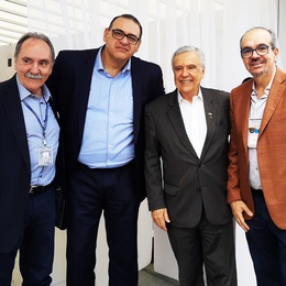 Fernando Gomes, Diretor do Aquapolo, Márcio José, Diretor Presidente do Aquapolo, Benedito Braga, CEO da SABESP e Roberto Muniz, Diretor de Relações Institucionais e Sustentabilidade da GS Inima Brasil