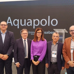 Márcio José, CEO do Aquapolo, Paulo Roberto de Oliveira, CEO GS Inima Brasil, Marta Verde, GS Inima Environment, José Rodrigues, Diretor da GS Inima Industrial, e Roberto Muniz, Diretor de Relações Institucionais e Sustentabilidade da GS Inima Brasil